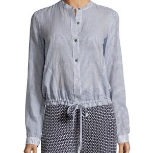 Theory “Minitivie” cotton blouse in Airy Check